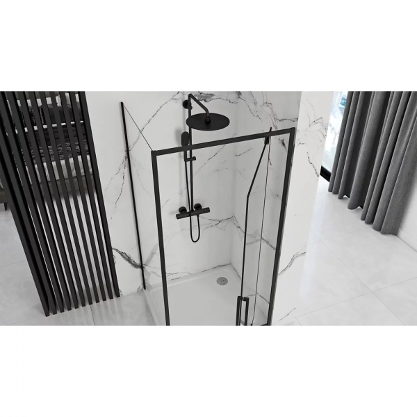 Cabina de dus cu usa pivotanta Rea Rapid Swing 70x90, Negru - Img 4