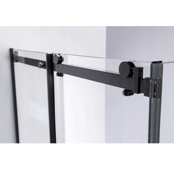 Cabina de dus Dreptunghiulara BS14A, Dimensiune 100x90cm, Culoare Negru+Cada de dus neagra - Img 6