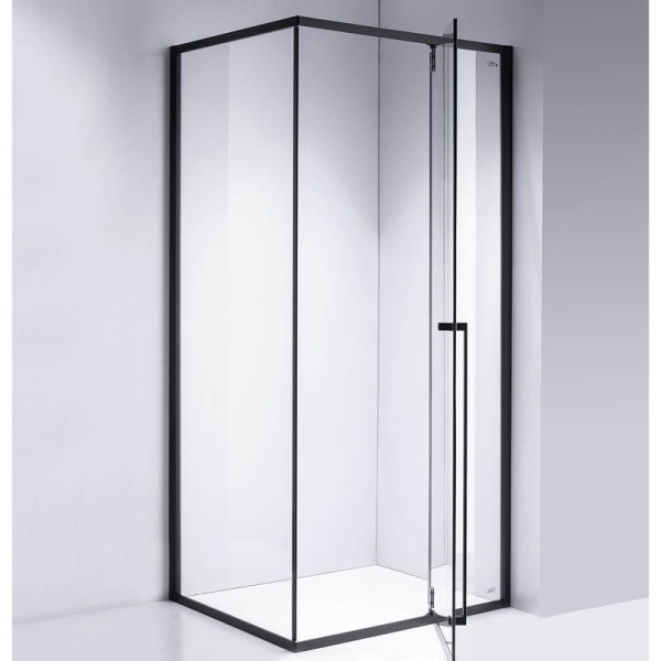 Cabina de dus Dreptunghiulara BS16B, Design Modern 110x90cm, Culoare Negru - Img 6