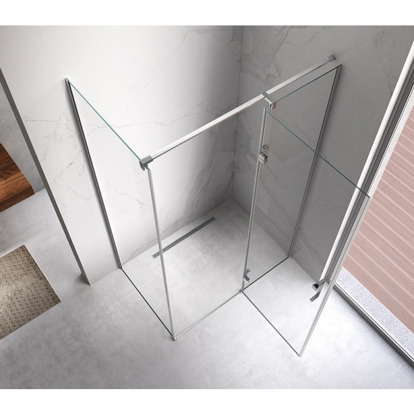 Cabina de dus Dreptunghiulara KZ02B , Design Modern 100x80cm, Culoare Crom - Img 4