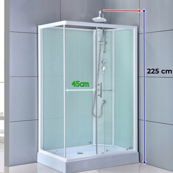 Cabina de dus dreptunghiulara WSH307R , Dimensiune 120x80 cm Cu cadita de dus inclusa, Varianta Dreapta - Img 4