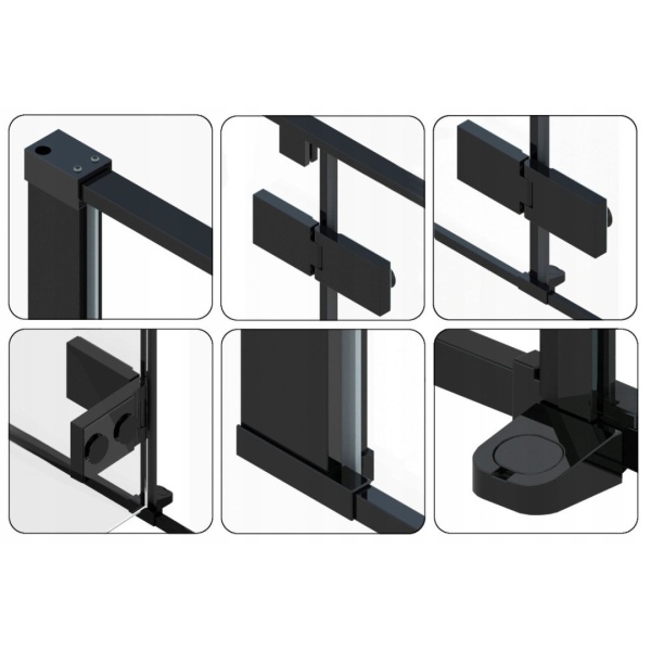 Cabina de dus Fargo, Dimensiune 120x90cm, Culoare Black Mat - Img 5