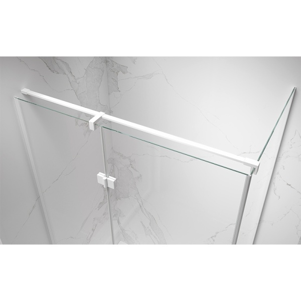 Cabina de dus KZ01C Patrata , Design Modern 90x90cm, Culoare Alb - Img 6