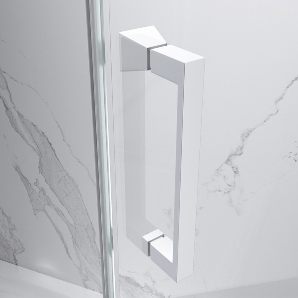 Cabina de dus KZ05A Dreptunghiulara 90x80cm, Design Modern, Culoare Alb - Img 6
