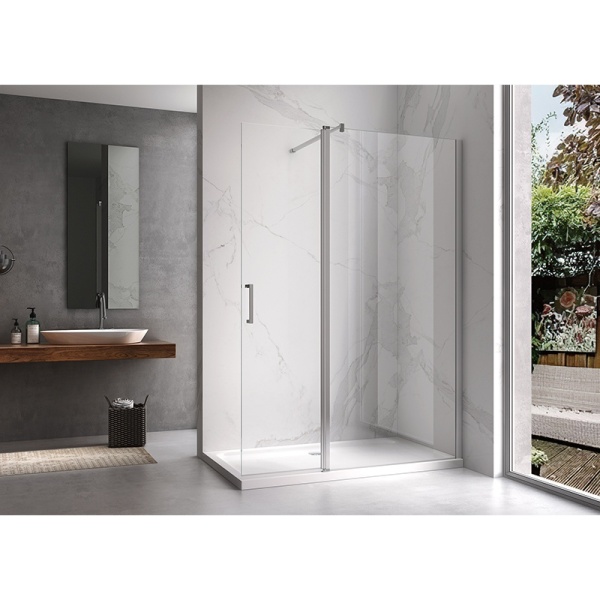 Cabina de dus KZ15 Dreptunghiulara 90x50cm, Design Modern, Culoare Crom - Img 6