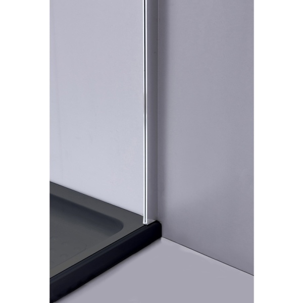 Cabina de dus KZ91A Pentagonala , Design Modern 80x80cm, Crom +Cadita de dus ST07A, Culoare Negru - Img 6