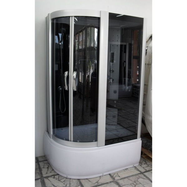 Cabina de dus MO-09912 cu Hidromasaj si sauna 120x85cm, Design Modern, Stanga, Culoare Crom/Alb - Img 4