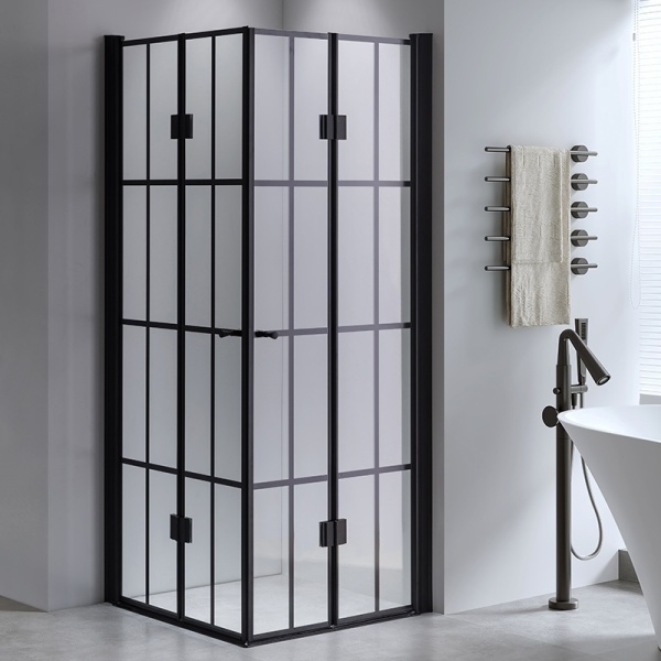 Cabina de dus Patrata BS08B , Design Modern 90x90cm, Culoare Negru - Img 2