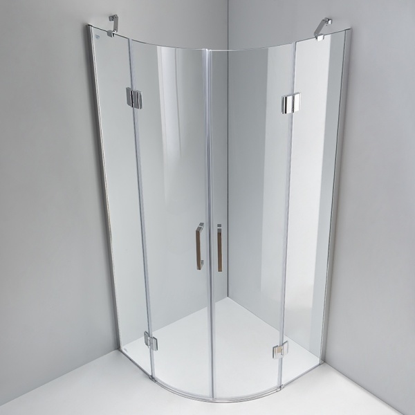 Cabina de dus Semirotunda KZ92A, Design Modern 80x80cm, Culoare Crom - Img 5