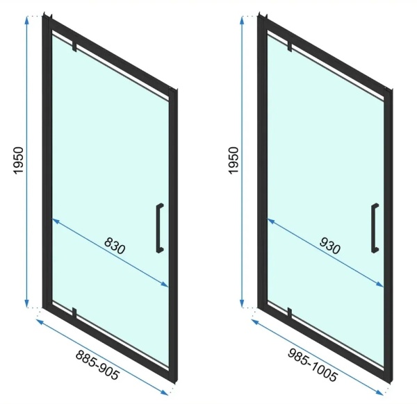 Cabina dus de colt REA Rapid Swing 90x100 cm, Culoare Crom - Img 5