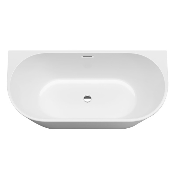 Cada de baie Autoportanta 150x75x58cm, Montaj pe perete, Design Modern, Culoare Alb - Img 3