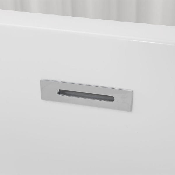 Cada De Baie Freestanding 150x75x58cm, Textura Eleganta si Linii Moderne , Culoare Alb - Img 6