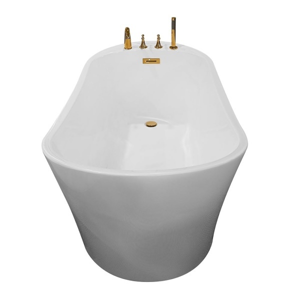 Cada de baie freestanding cu baterie aurie 170X80X72cm - Img 4