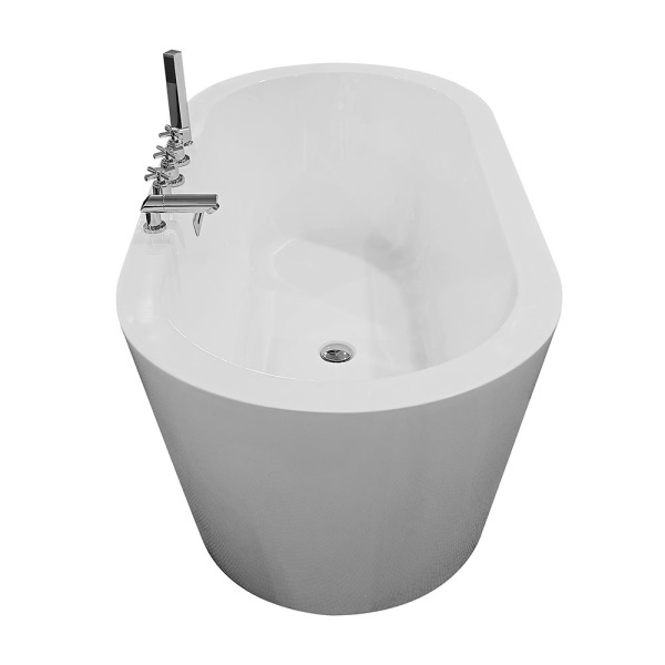 Cada de baie freestanding cu baterie crom 148X75X58cm - Img 4