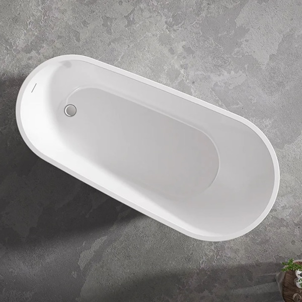 Cada de baie freestanding ovala, cu caneluri, dimensiune 170x80x72cm - Img 4