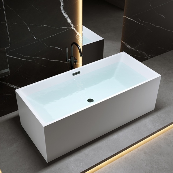 Cada de baie Santa 507C 170x75cm ,Culoare Alb , Deversor Negru - Img 6