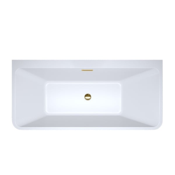 Cada de baie SOFIA 515B, Dimensiune 150x75cm, Culoare Alb, Deversor Auriu - Img 4