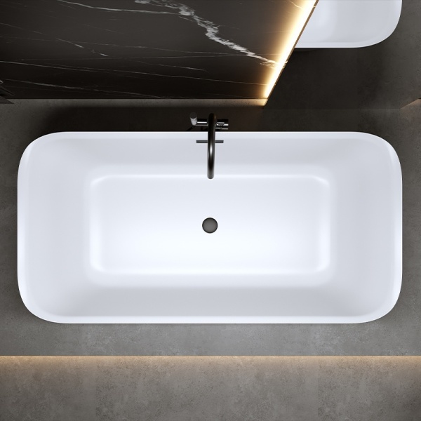 Cada de baie Viana 511B 160x75cm, Culoare Alb, Deversor Negru - Img 4