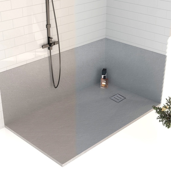 Cadita de dus dreptunghiulara slim RIKO 100 x 80 cm gri - Img 11