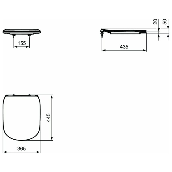 Capac wc slim softclose Ideal Standard Tesi negru mat - Img 3