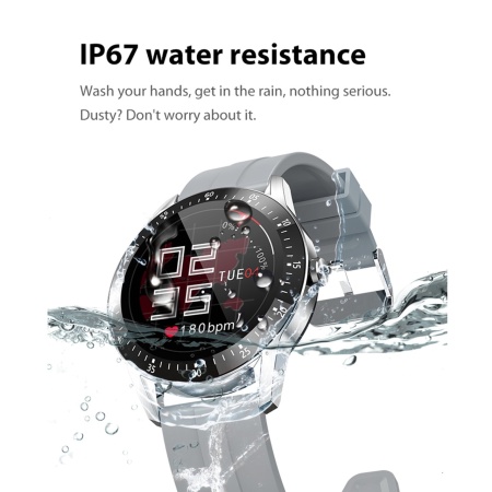 Ceas Smartwatch SeveShop, Bratara Fitness, Rezistent la Apa IP67, Notificari Apeluri/SMS/Social Media, Monitorizare Activitati Fizice, Somn, Ritm Cardiac, Pedometru, Player Muzica, Conectivitate Bluetooth 5.0, Autonomie 7 Zile, Grey - Img 3