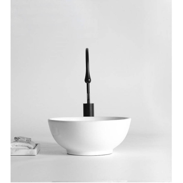 Chiuveta de blat PRO HELENA, Dimensiuni 32 x 32 x 14.5 cm, Forma Rotunda, Ceramica sanitara, Alba - Img 2