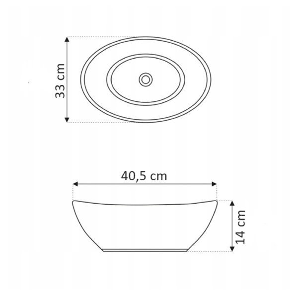 Chiuveta De Blat PRO VERA, 40.5x33x 14 Cm, Montaj Pe Blat, Design Deosebit, Forma Rotunda, Ceramica Sanitara, Alb / Negru - Img 8