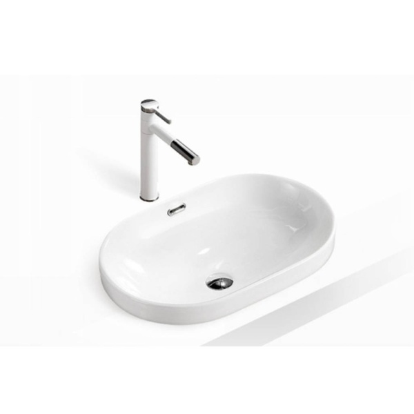 Chiuveta de blat PRO VERA, Dimensiuni 60x 40x 19 cm, Forma Dreptunghiulara, Ceramica sanitara, Fara gaura baterie, Alb - Img 3