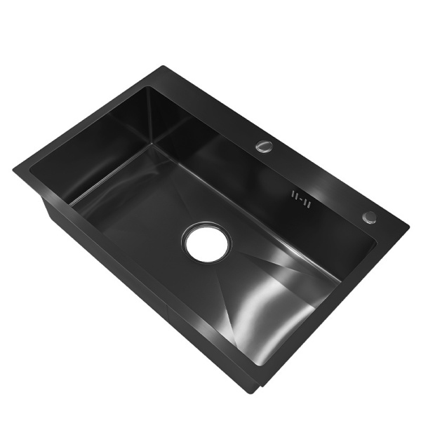 Chiuveta de bucatarie Alor BL cu o singura cuva, otel negru, cu gaura de baterie, dimensiune 68x45 cm - Img 10