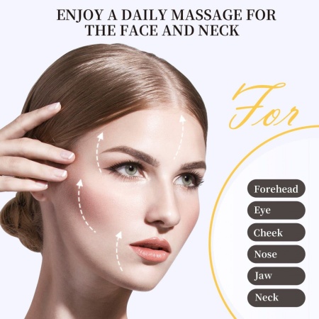 Dispozitiv Facial 3 in 1 pentru Hidratare, Eliminarea Ridurilor si Regenerarea Pielii, Actiune Tripla cu Lumina Led, Functie Thermo si Vibratie, pentru Fata, Gat, Decolteu si Maini - Img 8