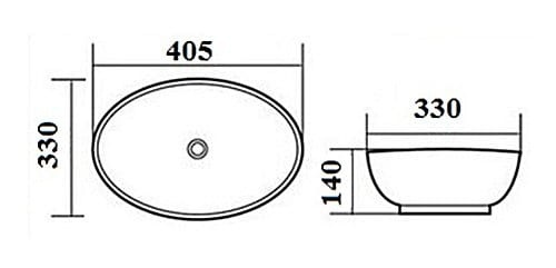 Lavoar De Blat PRO VERA SILVER, Dimensiuni 40,5 X 33 X 14 Cm, Montaj Pe Blat, Design Deosebit, Forma Ovala, Ceramica Sanitara, Alb / Argintiu - Img 2