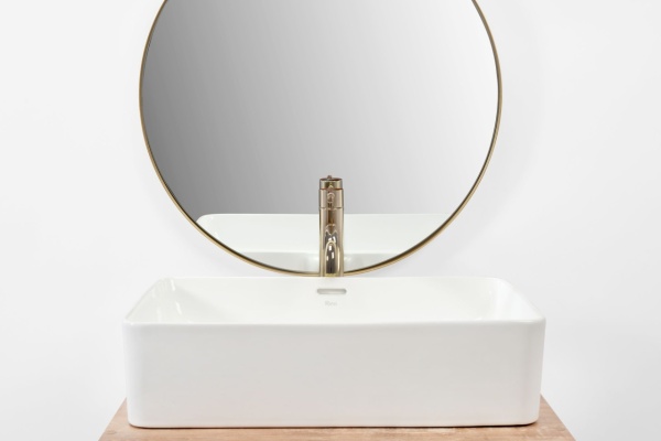 Lavoar De Blat REA BERTA 55 WHITE, Dimensiuni 55 X 35.5 X 14.5 x 12 Cm, Montaj Pe Blat, Design Deosebit, Ceramica Sanitara, Alb - Img 2