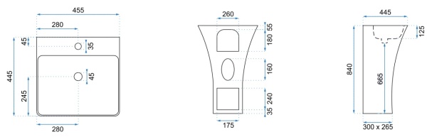 Lavoar de podea Rea freestanding Ada Slim, Culoare Alb - Img 2