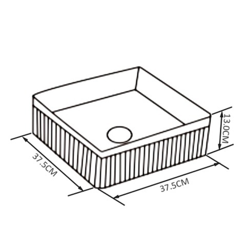Lavoar pe blat, Aura, Material Ceramica, Negru Mat, 37.5x37.5x13 cm - Img 3