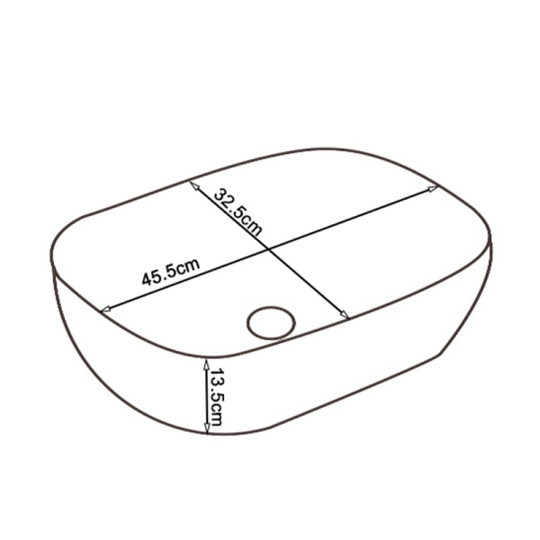 Lavoar pe Blat, Milo, Marmura Ceramica Negru Mat cu Model Alb , Dreptunghiular 45,5 x 32,5 x 13,5 cm - Img 3