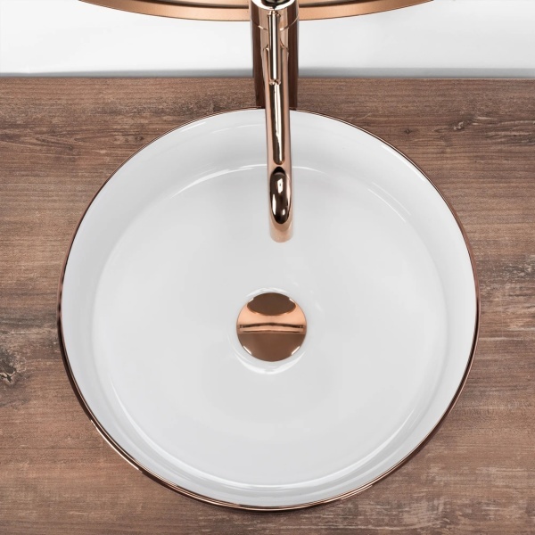 Lavoar pe blat REA SAMI, rose-gold periat - Img 2