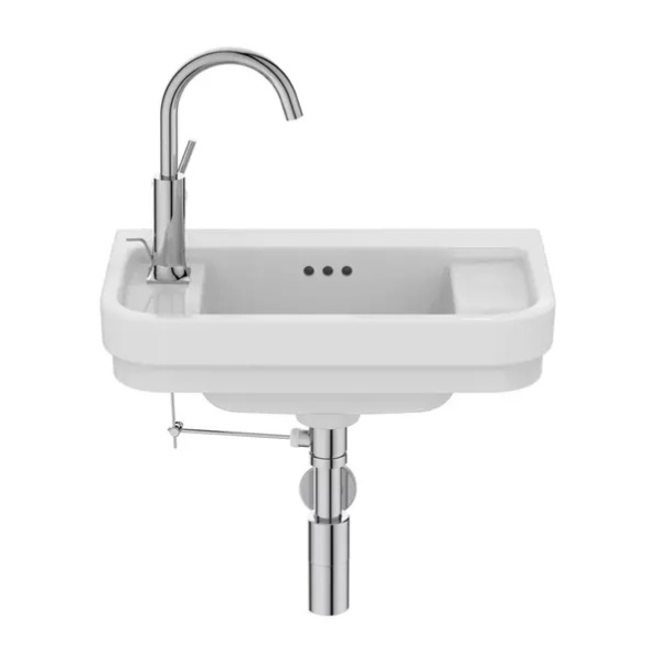 Lavoar suspendat Ideal Standard Atelier Calla alb lucios 50 cm cu orificiu baterie stanga - Img 5