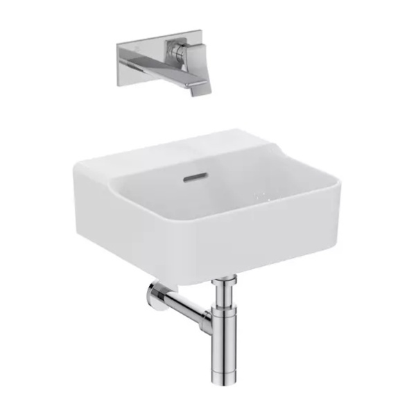 Lavoar suspendat Ideal Standard Atelier Conca alb lucios cu orificiu preaplin 40 cm - Img 3