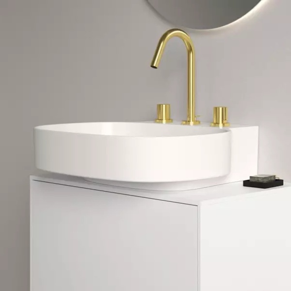 Lavoar suspendat Ideal Standard Atelier Linda-X 50 cm alb lucios cu 3 orificii baterie - Img 5