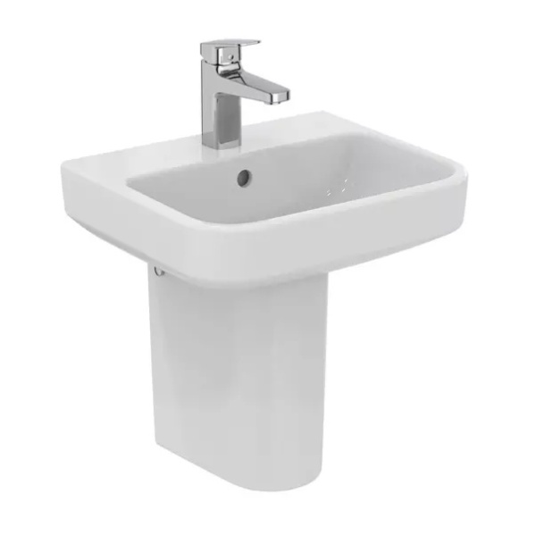 Lavoar suspendat Ideal Standard i.life B alb lucios 45 cm cu orificiu baterie si preaplin - Img 5