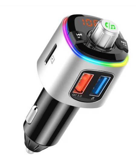 Modulator FM Gemevo® Bluetooth 5.0, Transmitator FM cu functie de incarcator auto quickcharge 3.0 - Img 2