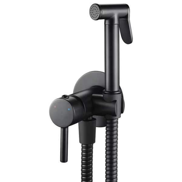 Pachet vas wc suspendat Geberit Smyle, capac softclose si set dus igiena intima negru cu baterie incastrata Rea Loop - Img 5
