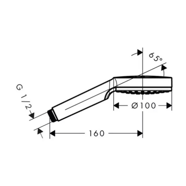 Para de dus Hansgrohe Crometta 100 crom - alb cu 1 tip de jet - Img 2
