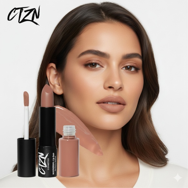 Ruj si creion de buze CTZN, Nudiversal Lip Duo, rezistent la apa, cu unt de mango salbatic, Istanbul - Img 2