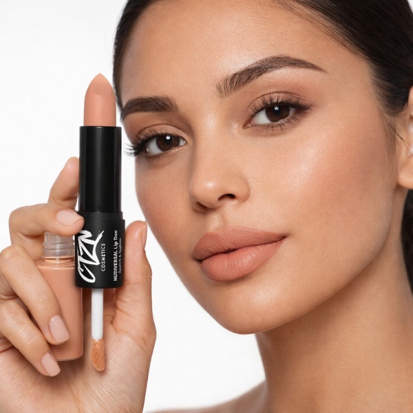 Ruj si creion de buze CTZN, Nudiversal Lip Duo, rezistent la apa, cu unt de mango salbatic, Bali - Img 2