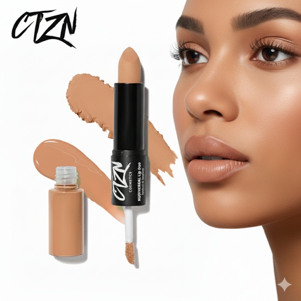 Ruj si creion de buze CTZN, Nudiversal Lip Duo, rezistent la apa, cu unt de mango salbatic, Cannes - Img 2