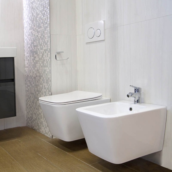 Set Bideu si Vas WC GEBERIT, ceramica sanitara, Vas WC IMPERIA PARIS RIMLESS + Bideu +Capac Soft-Close Inclus SLIM PREMIUM+Cadru+Clapeta - Img 3