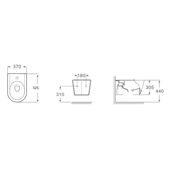 Set Bideu si Vas WC PRO GROHE, montaj suspendat, ceramica sanitara, Vas WC Fluminia Minerva RIMLESS +Bideu +Capac Soft-Close Inclus +Cadru + Clapeta Negru Matt Patrat - Img 3
