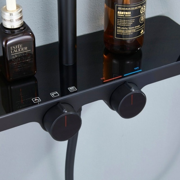 Set de dus F13-BL, Dus cu efect de ploaie, Culoare Negru - Img 7