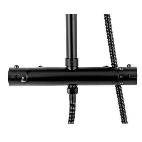 Set de dus PRO cu termostat, dus cu efect de ploaie, finisaj Negru - Img 9